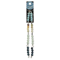 John Bead Solar System Glass Bead Strand - Uranus, 5", 6 mm Dia.