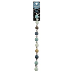 John Bead Solar System Glass Bead Strand - Uranus, 7", 10 mm Dia.