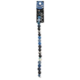 John Bead Solar System Glass Bead Strand - Neptune, 7", 8 mm Dia.