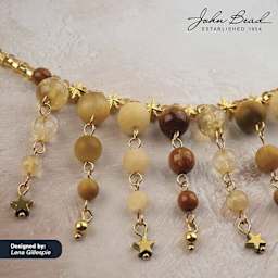 John Bead Solar System Glass Bead Strands - finished example by Lena Gillespie