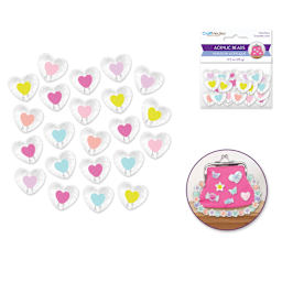 Craft Medley Fashion Acrylic Beads - Faceted Heart, 0.9 oz contents