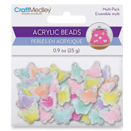 Craft Medley Fashion Acrylic Beads - Butterfly Groove, 0.9 oz front of packaging