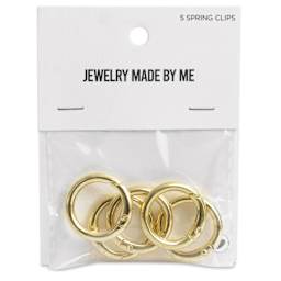 Jewelry Made By Me Spring Clips - Pkg of 5, Gold front of packaging
