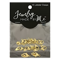 Jewelry Made By Me Lobster Clasps - Pkg of 15, Gold front of packaging