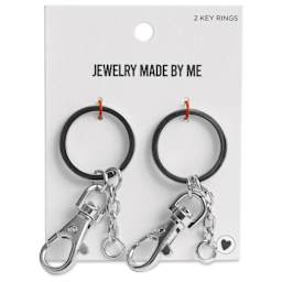 Jewelry Made By Me Key Rings with Lobster Clasp - Pkg of 2, Silver front of packaging