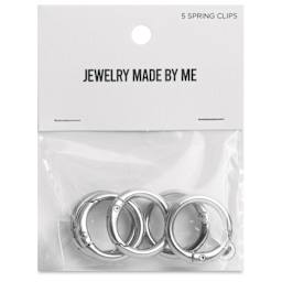 Jewelry Made By Me Spring Clips - Pkg of 5, Silver front of packaging