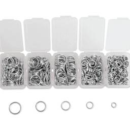 Jewelry Made By Me Essential Jump Rings Set - Pkg of 700, Silver containers for different size rings