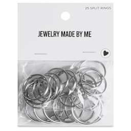 Jewelry Made By Me Split Rings - Pkg of 25, Silver front of packaging