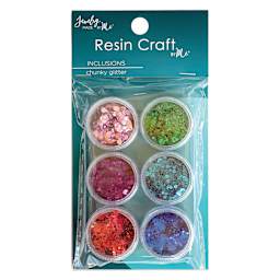 Jewelry Made By Me Glitter Inclusions - Pkg of 6, Bright Glitter, Chunky front of packaging