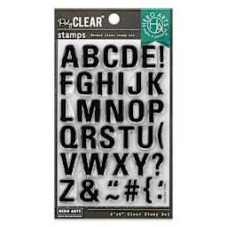 Hero Arts Luggage Tag Alphabet Clear Stamp Set - Set of 35 front of packaging