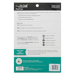 Hero Arts Textures Clear Stamp Set - Set of 6, Mixed, back of packaging