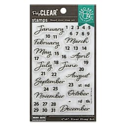 Hero Arts Planner Clear Stamp Set - Months, 4" X 6" front of packaging