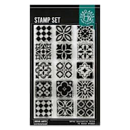 Hero Arts Decorative Patterns Clear Stamp Sets - Pkg of 15, Tiles front of packaging