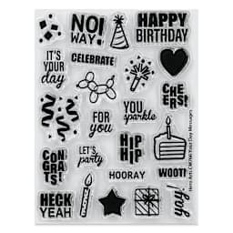 Hero Arts Messages and Sentiments Clear Stamp Set - Pkg of 24, Your Day Messages