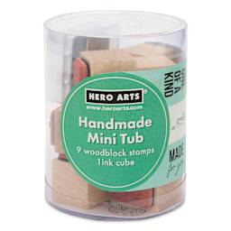 Hero Arts Handmade Mini Tub Woodblock Stamps - Set of 10 front of packaging
