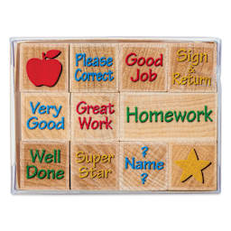 Hero Arts Woodblock Teacher Stamps Set - Set of 11, Messages From Teacher