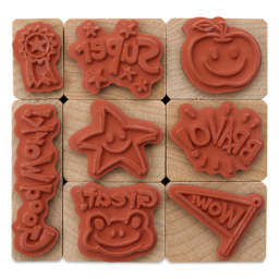 Hero Arts Woodblock Teacher Stamp Sets - Set of 8, Bravo For Teacher stamp faces