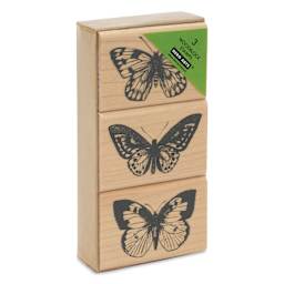 Hero Arts Artistic Butterflies Trio Woodblock Stamp Set