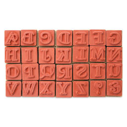 Hero Arts Letters Woodblock Stamp Set - Art Deco, Set of 28, stamping side