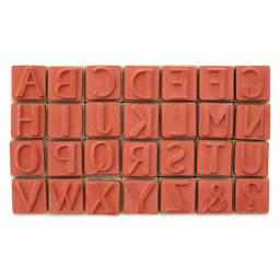 Hero Arts Letters Woodblock Stamp Set - Set of 28, Golden Age, stamping side