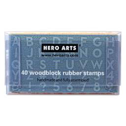 Hero Arts Letters Woodblock Stamp Set - Set of 40, Modern, packaging