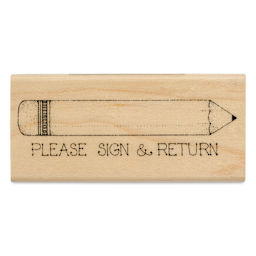 Hero Arts Woodblock Teacher Stamp - Please Sign and Return Pencil