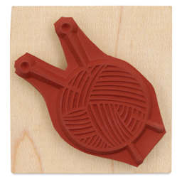 Hero Arts Yarn and Needles Woodblock Stamp face