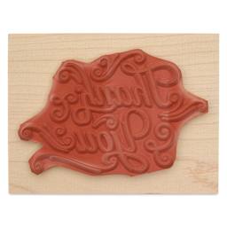 Hero Arts Thank You With Flourishes Woodblock Stamp face
