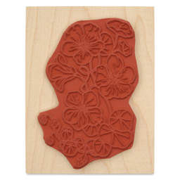 Hero Arts Flowering Woodblock Stamp - Nasturtium, stamping side
