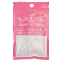 John Bead Bead Bar Czech Glass Bead Assortment - White, 50 g front of packaging