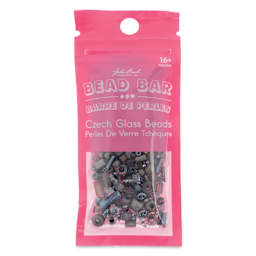 John Bead Bead Bar Czech Glass Bead Assortment - Grey, 20 g front of packaging