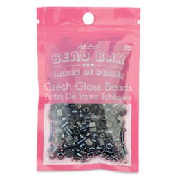 John Bead Bead Bar Czech Glass Bead Assortment - Grey, 50 g front of packaging