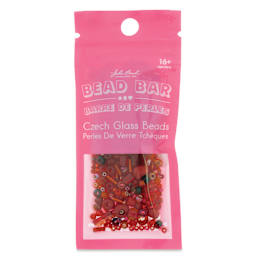 John Bead Bead Bar Czech Glass Bead Assortment - Red, 20 g front of packaging