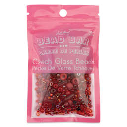 John Bead Bead Bar Czech Glass Bead Assortment - Red, 50 g front of packaging