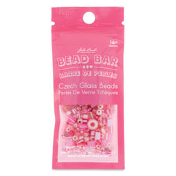 John Bead Bead Bar Czech Glass Bead Assortment - Pink, 20 g front of packaging