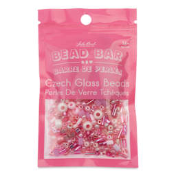 John Bead Bead Bar Czech Glass Bead Assortment - Pink, 50 g front of packaging