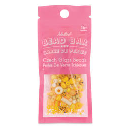 John Bead Bead Bar Czech Glass Bead Assortment - Yellow, 20 g front of packaging