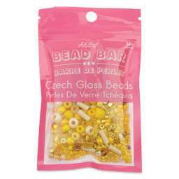 John Bead Bead Bar Czech Glass Bead Assortment - Yellow, 50 g front of packaging