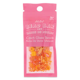 John Bead Bead Bar Czech Glass Bead Assortment - Orange, 20 g front of packaging