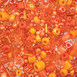 John Bead Bead Bar Czech Glass Bead Assortment - Orange 50 g
