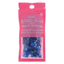 John Bead Bead Bar Czech Glass Bead Assortment - Blue, 20 g front of packaging