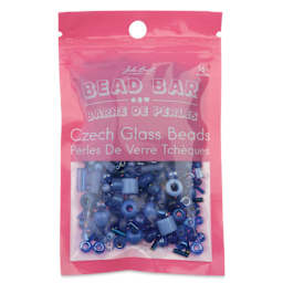John Bead Bead Bar Czech Glass Bead Assortment - Blue, 50 g front of packaging