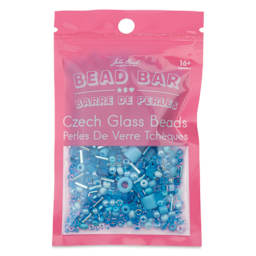 John Bead Bead Bar Czech Glass Bead Assortment - Light Blue, 50 g front of packaging