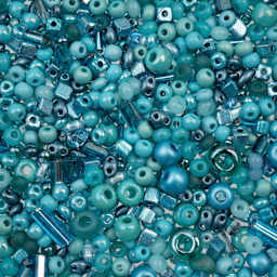 John Bead Bead Bar Czech Glass Bead Assortment - Turquoise Blue, 50 g