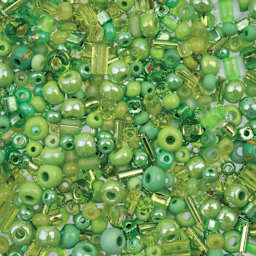 John Bead Bead Bar Czech Glass Bead Assortment - Light Green, 20 g