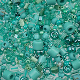 John Bead Bead Bar Czech Glass Bead Assortment - Turquoise Green, 50 g