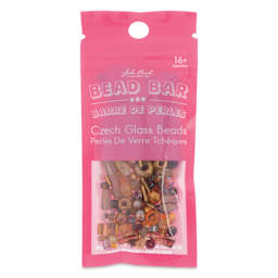 John Bead Bead Bar Czech Glass Bead Assortment - Topaz and Brown, 20 g front of packaging