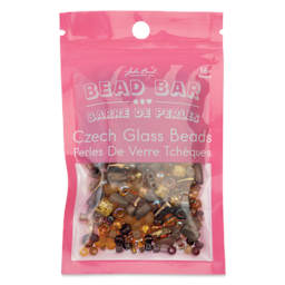 John Bead Bead Bar Czech Glass Bead Assortment - Topaz and Brown, 50 g front of packaging