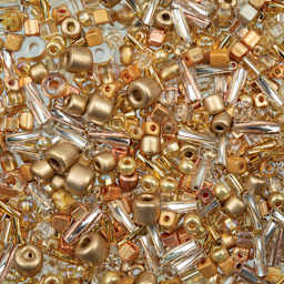 John Bead Bead Bar Czech Glass Bead Assortment - Gold, 20 g
