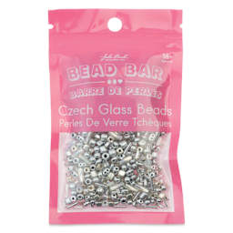 John Bead Bead Bar Czech Glass Bead Assortment - Silver, 50 g front of packaging